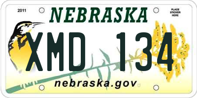 NE license plate XMD134