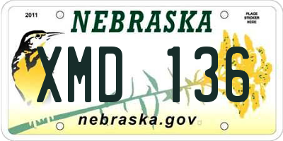 NE license plate XMD136