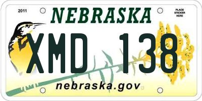 NE license plate XMD138