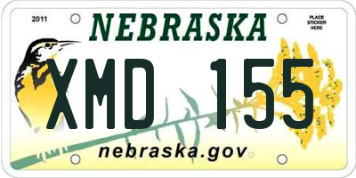 NE license plate XMD155