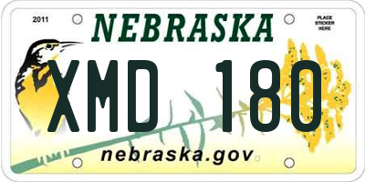 NE license plate XMD180