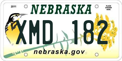 NE license plate XMD182