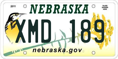 NE license plate XMD189