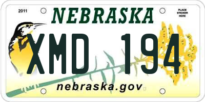 NE license plate XMD194