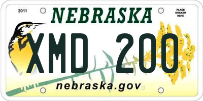 NE license plate XMD200
