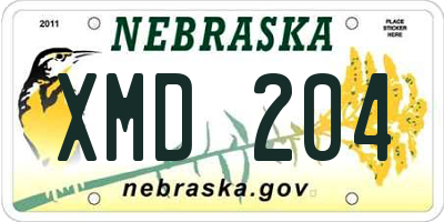 NE license plate XMD204