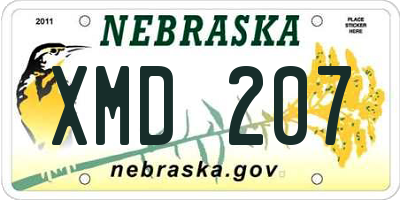 NE license plate XMD207