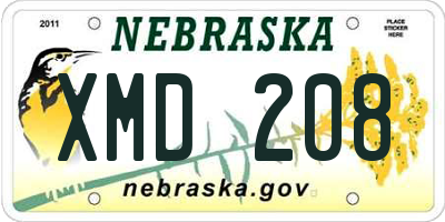 NE license plate XMD208