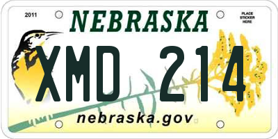 NE license plate XMD214