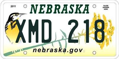 NE license plate XMD218