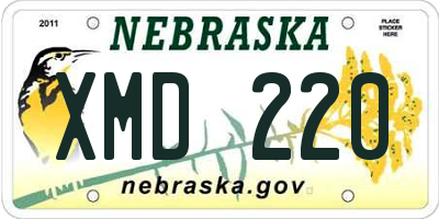 NE license plate XMD220