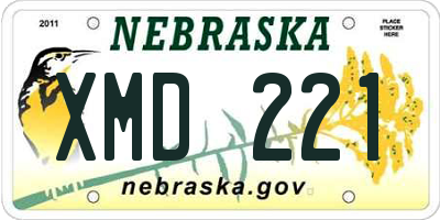 NE license plate XMD221