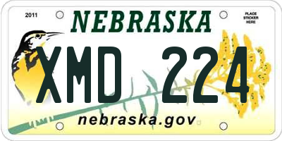 NE license plate XMD224