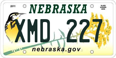 NE license plate XMD227