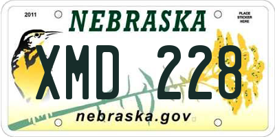 NE license plate XMD228