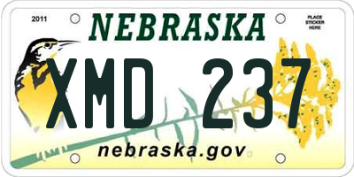 NE license plate XMD237