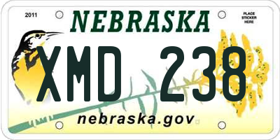NE license plate XMD238