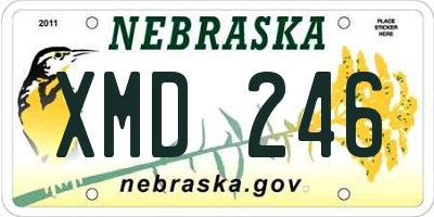 NE license plate XMD246