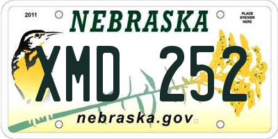 NE license plate XMD252