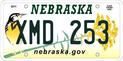 NE license plate XMD253