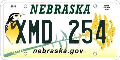 NE license plate XMD254