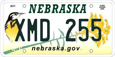NE license plate XMD255
