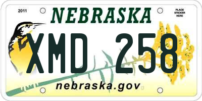 NE license plate XMD258