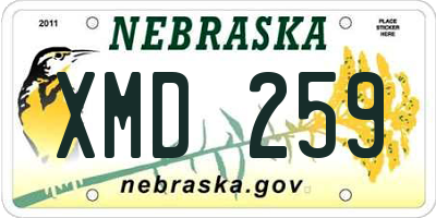 NE license plate XMD259