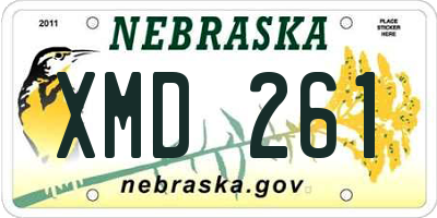 NE license plate XMD261