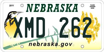 NE license plate XMD262