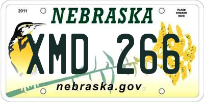 NE license plate XMD266