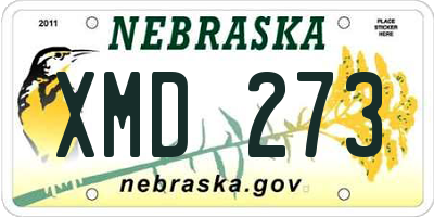 NE license plate XMD273