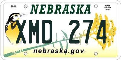 NE license plate XMD274