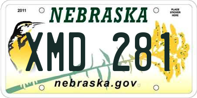 NE license plate XMD281