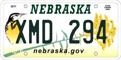 NE license plate XMD294