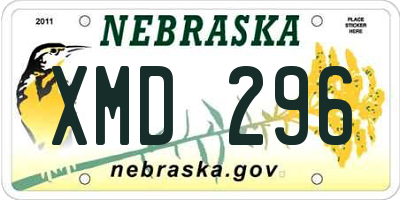 NE license plate XMD296