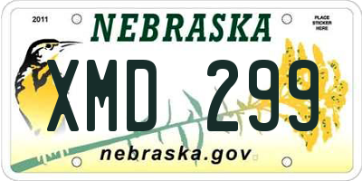 NE license plate XMD299