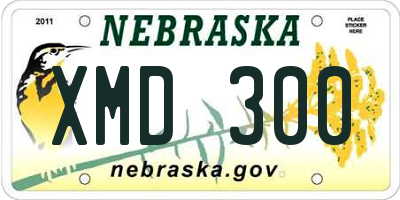 NE license plate XMD300