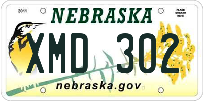 NE license plate XMD302