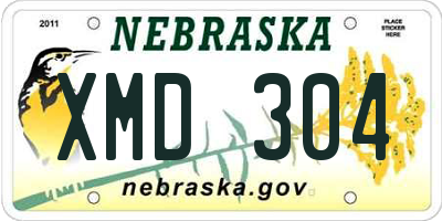 NE license plate XMD304