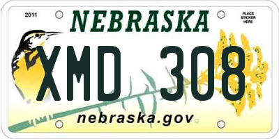 NE license plate XMD308