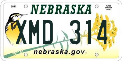 NE license plate XMD314