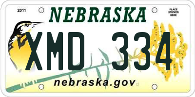 NE license plate XMD334