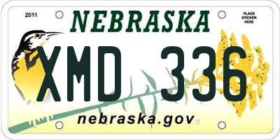 NE license plate XMD336