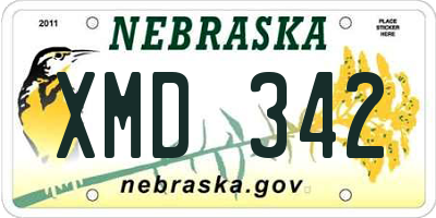 NE license plate XMD342