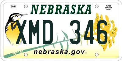NE license plate XMD346