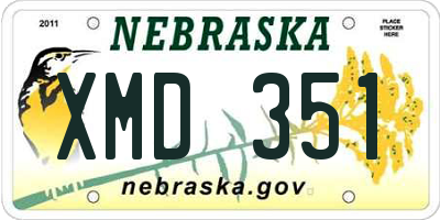 NE license plate XMD351