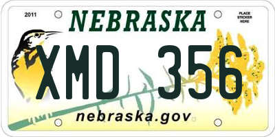 NE license plate XMD356