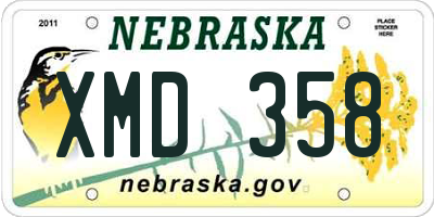 NE license plate XMD358