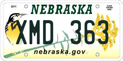 NE license plate XMD363